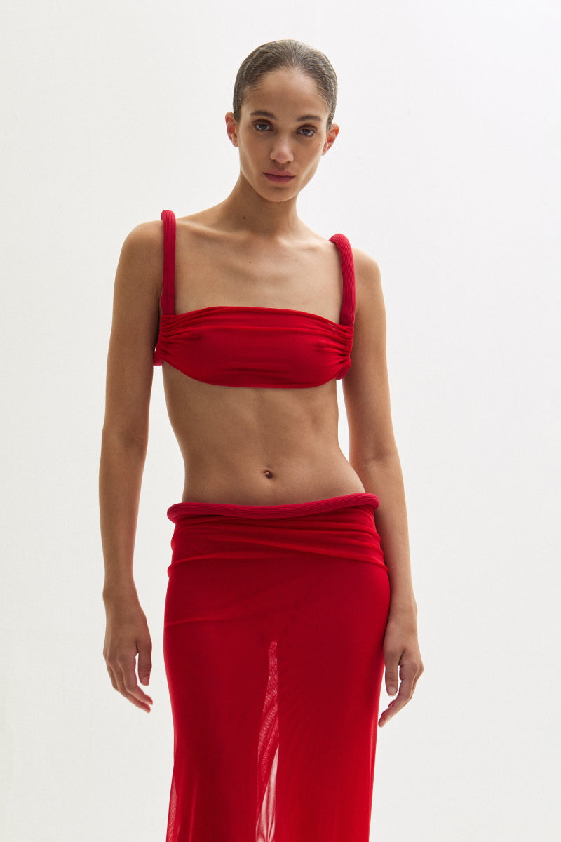 ATU Body Couture Blush crop top rouge taille S/M tulle