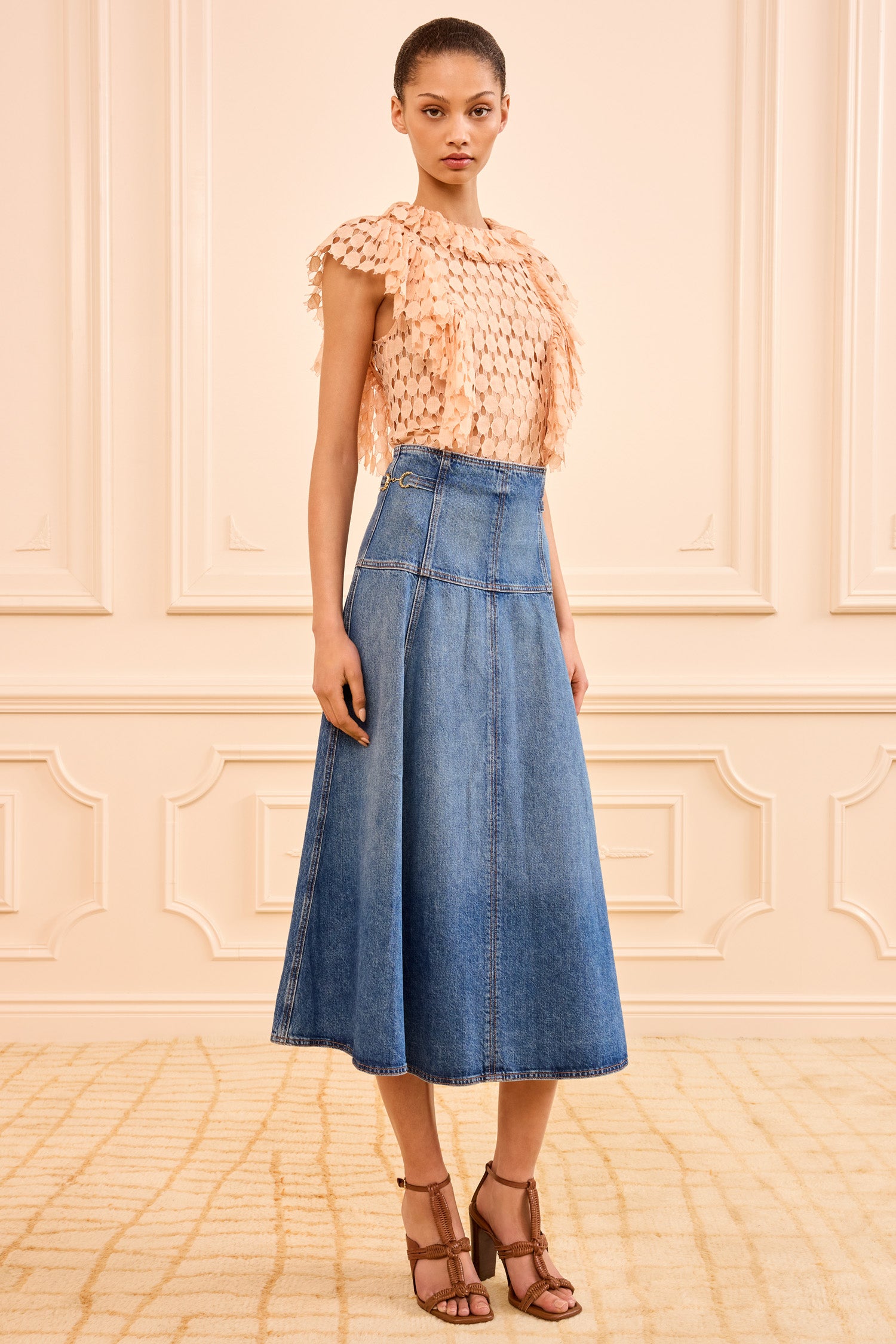 Ulla Johnson Brigette UJ9903011 jupe jean Danube midi