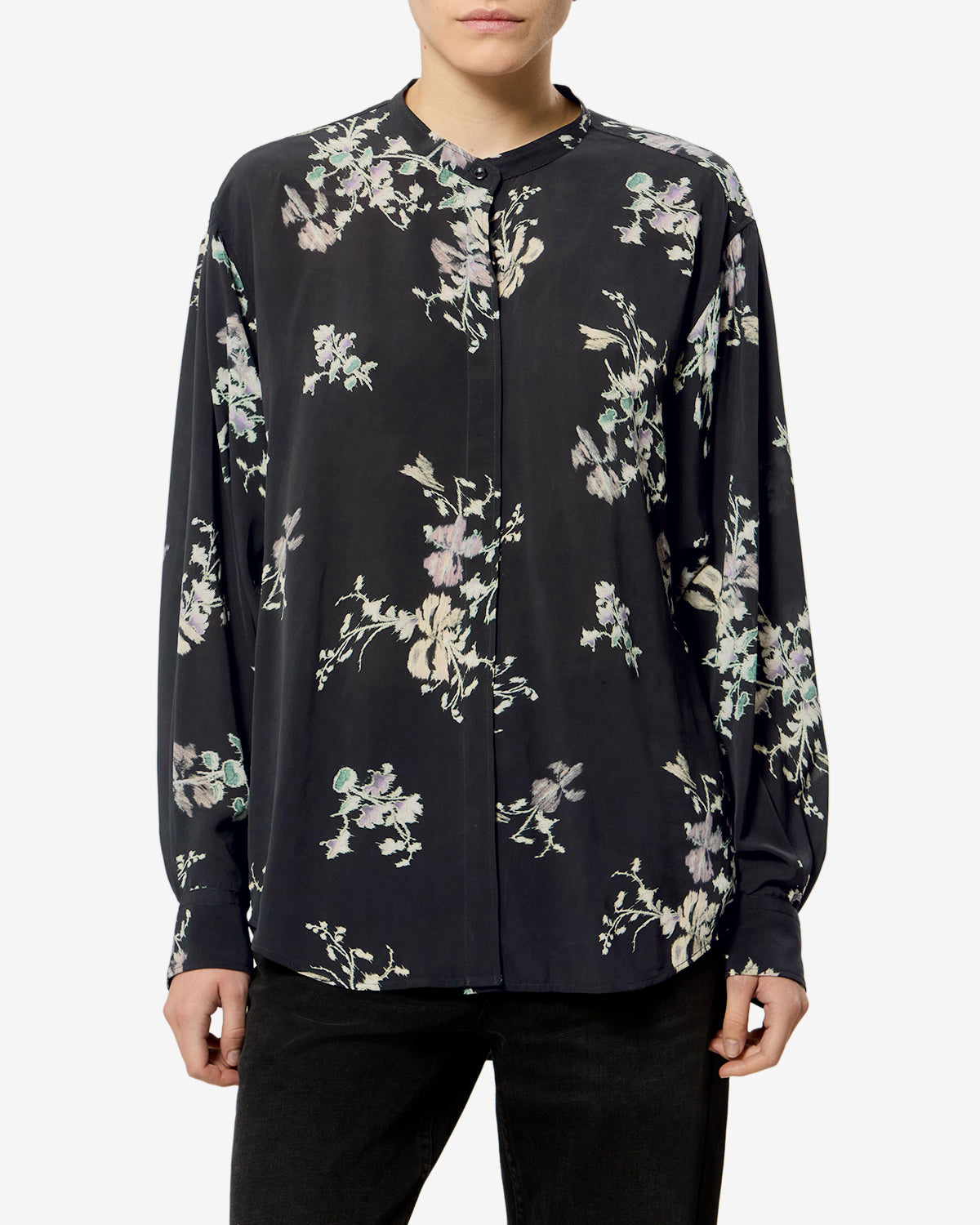 Isabel Marant Catchell CH0080FA chemisier fluide noir fleuri