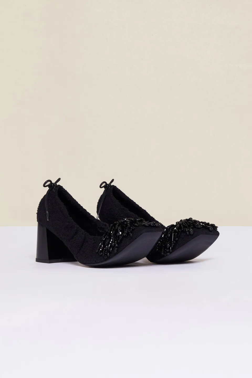 Patou FO005 escarpins tweed perles Noir 35-42