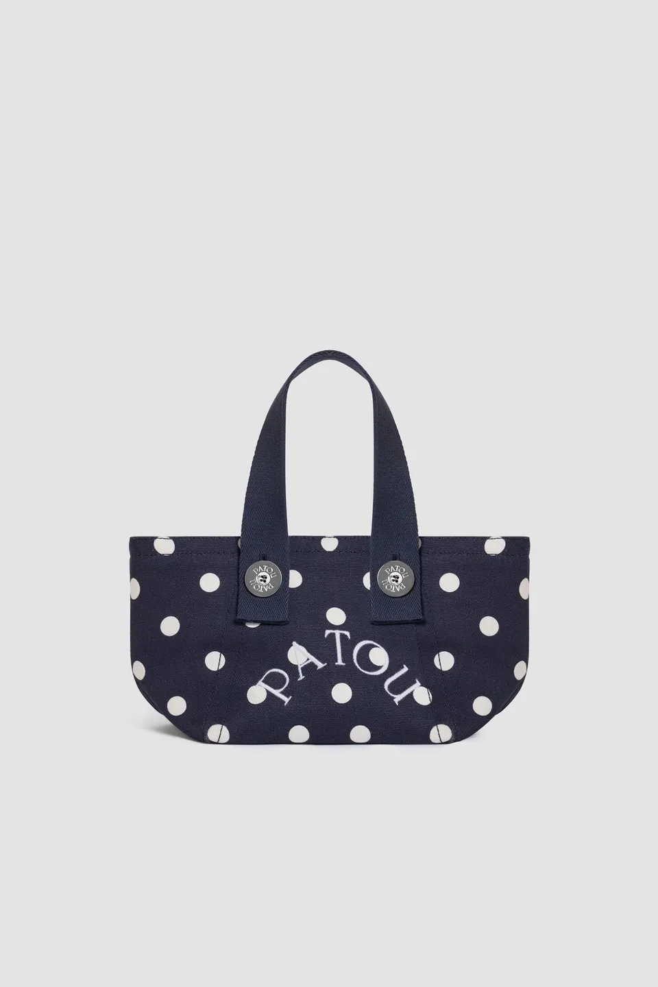 Patou Trapeze AC132 tote bag toile bleu marine pois