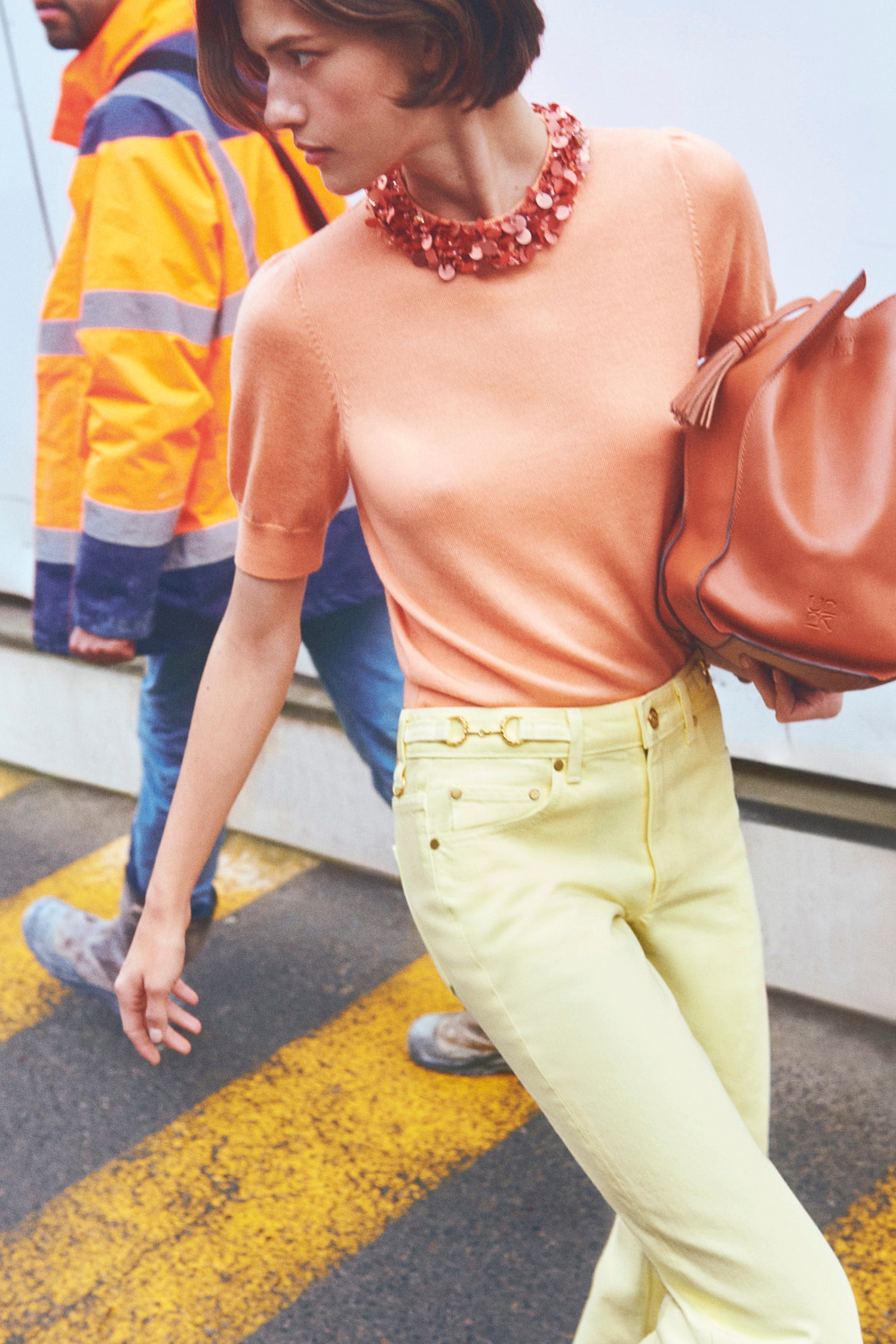 Ulla Johnson Knits Jude Top corail sequins laine