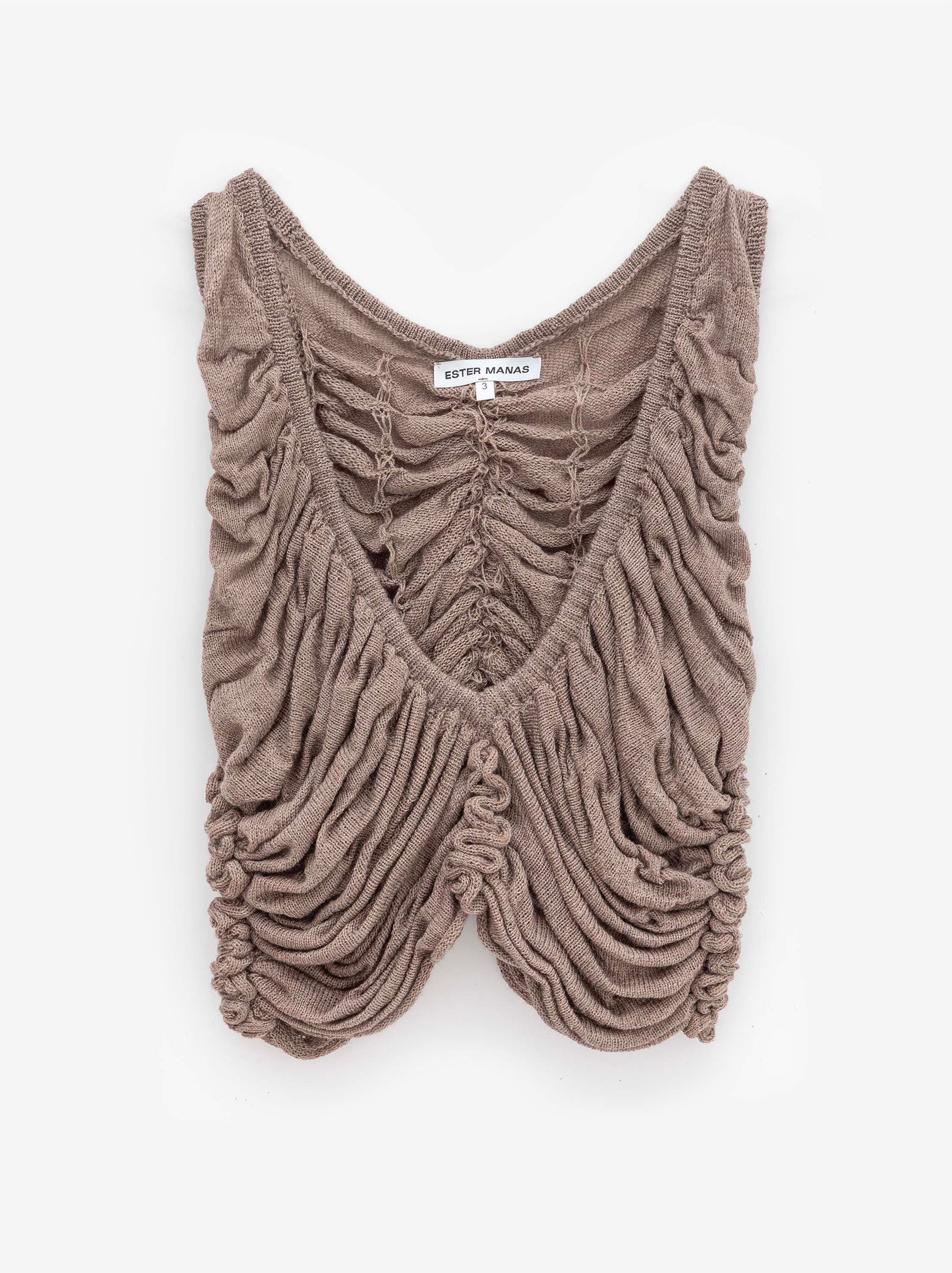 Ester Manas Ruched Wool Knit Top maille M/L