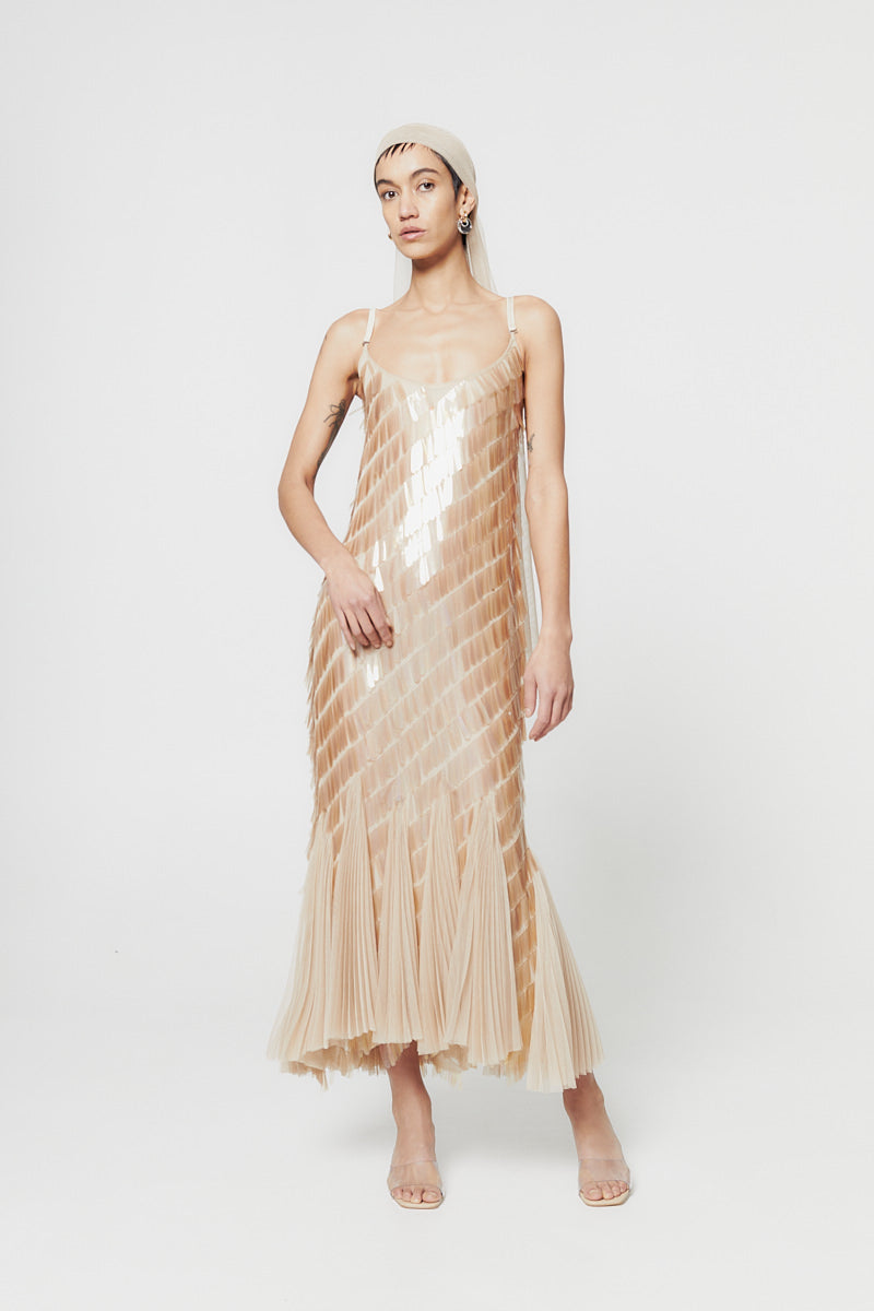 ATU Body Couture Comet robe midi nude sequins taille S