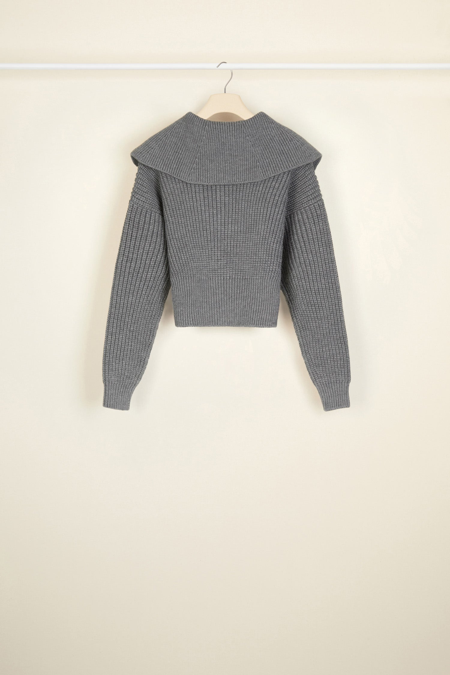 Patou H21KN039 pull laine col marin Gris Clair