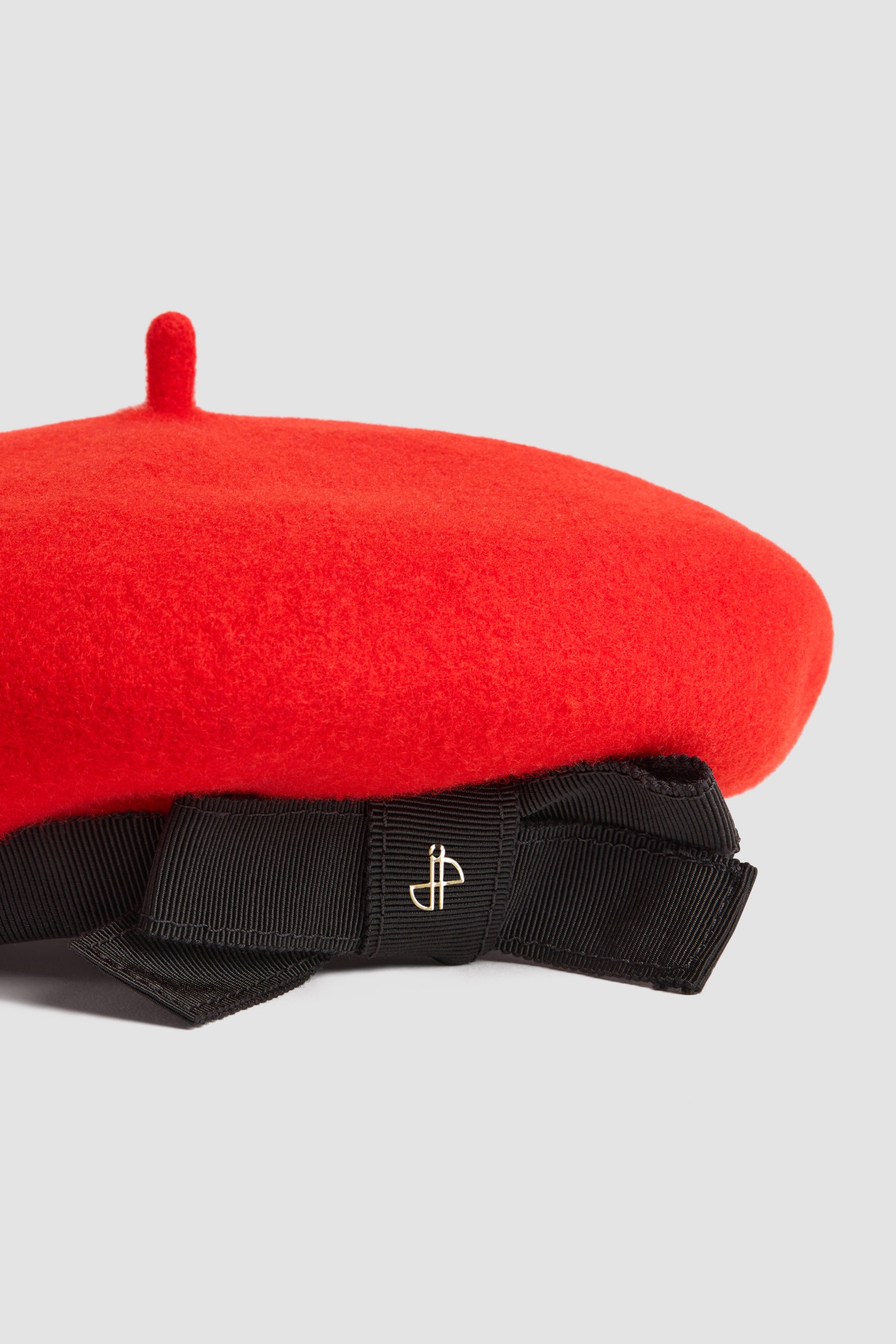 Patou AC112 béret feutre laine rouge Elixir nœud S-L