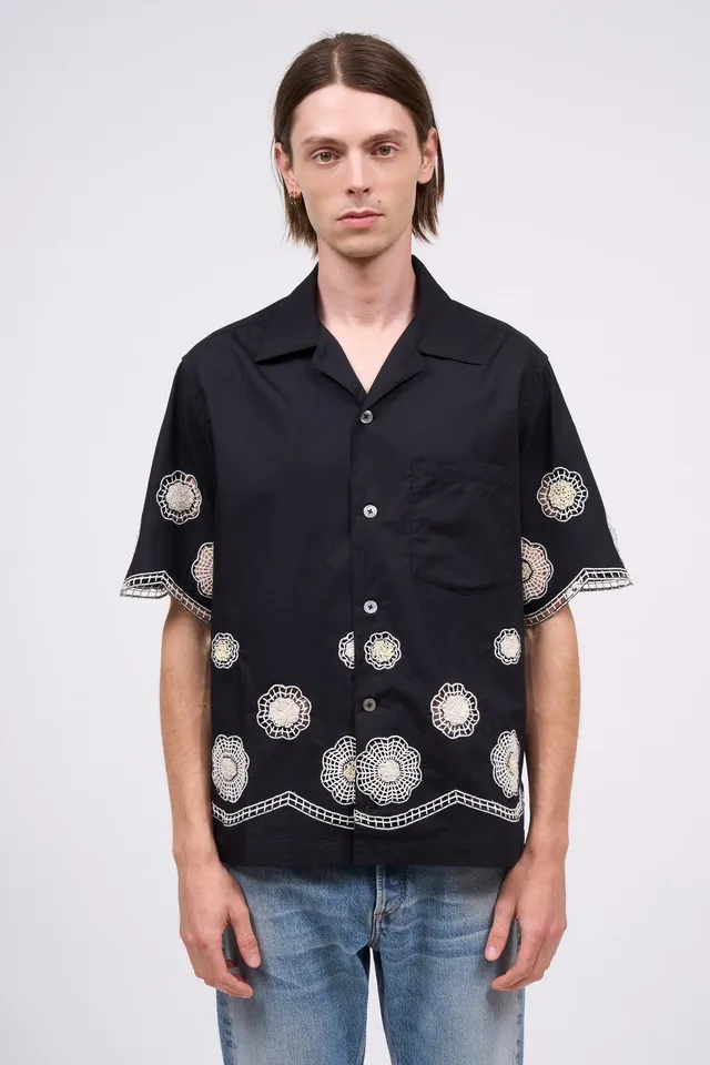 Paul & Joe Phoenix chemise coton brodée main manches courtes