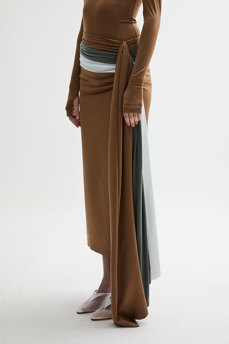 ATU Body Couture Starling jupe midi camel jersey S