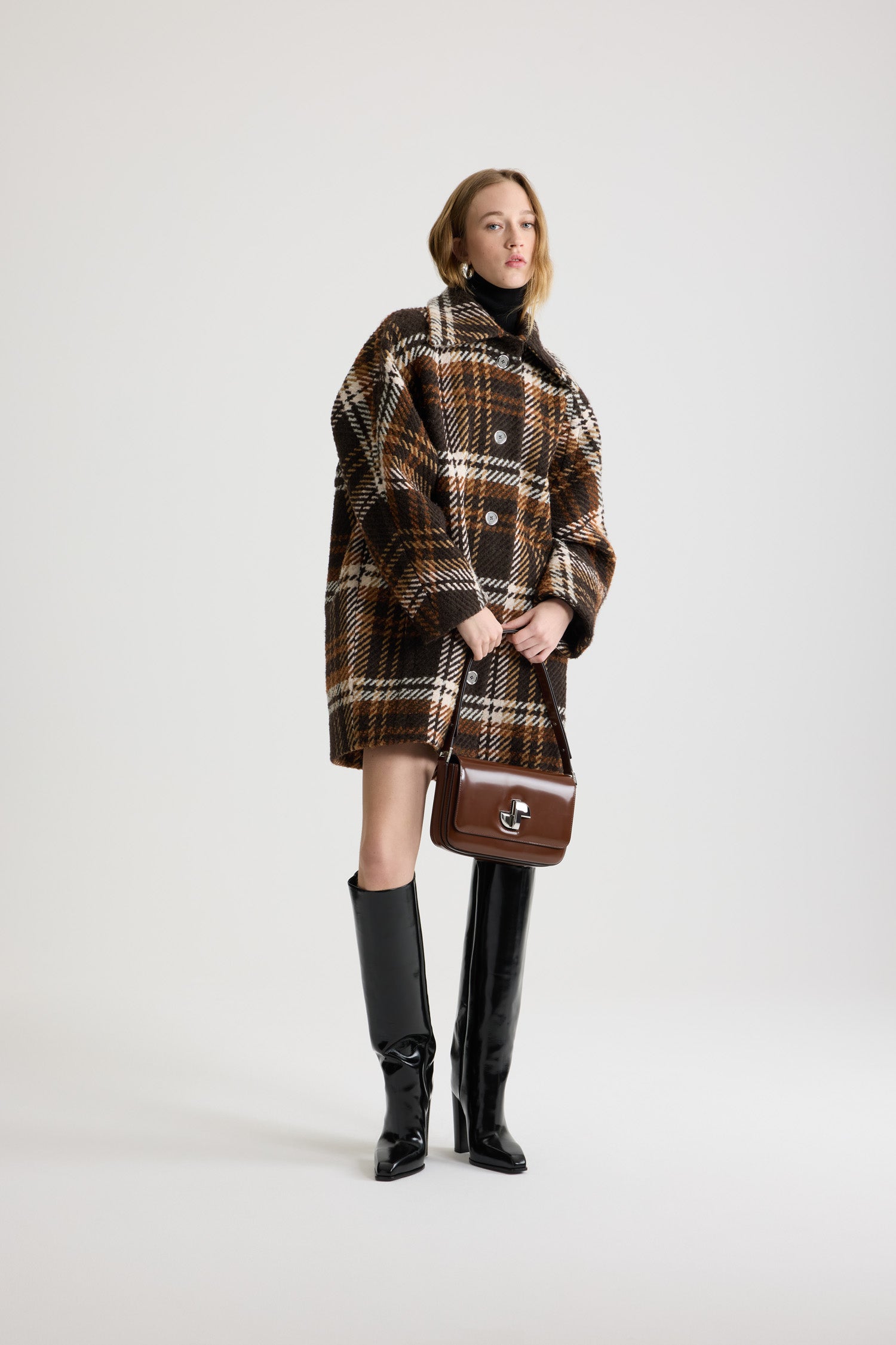 Patou OU042 parka Autumn Checkerboard laine carreaux 38