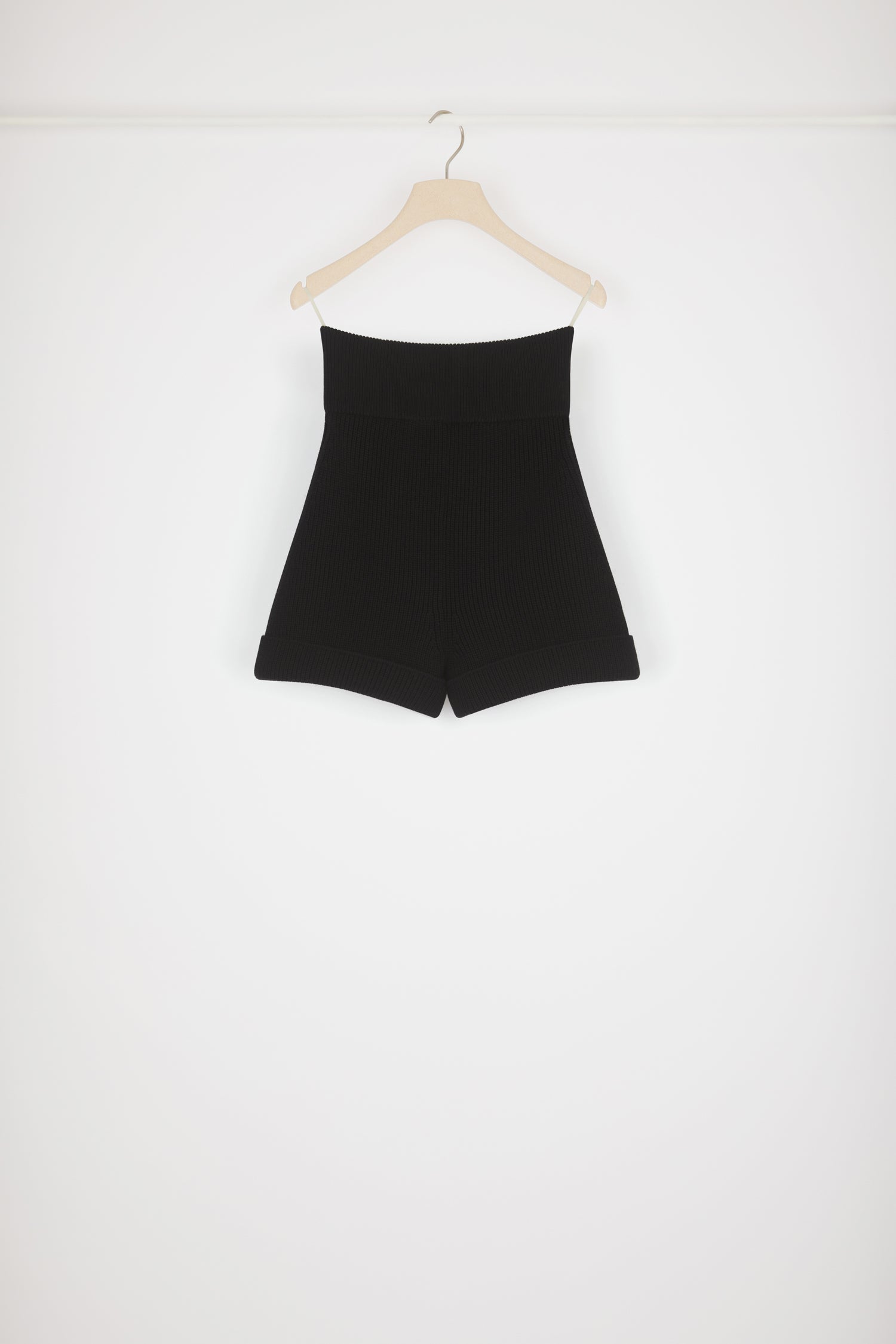 Patou KN093 short Black maille mérinos taille haute