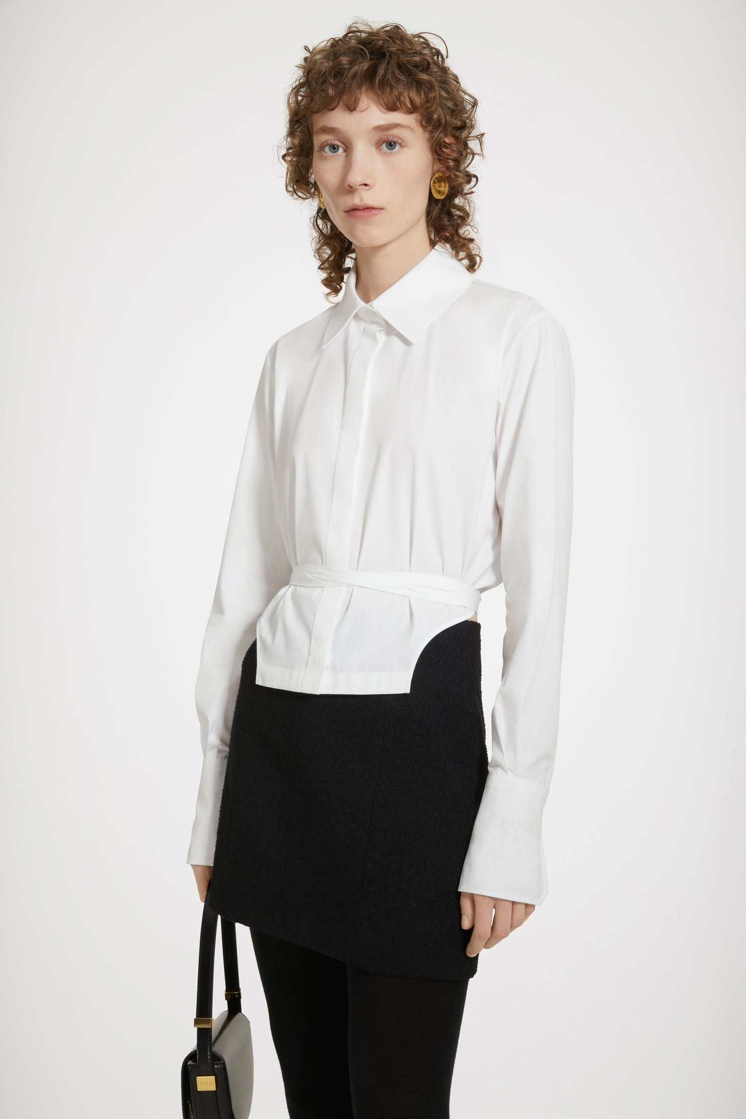 Patou BL026 chemise cropped coton bio blanche 34-44