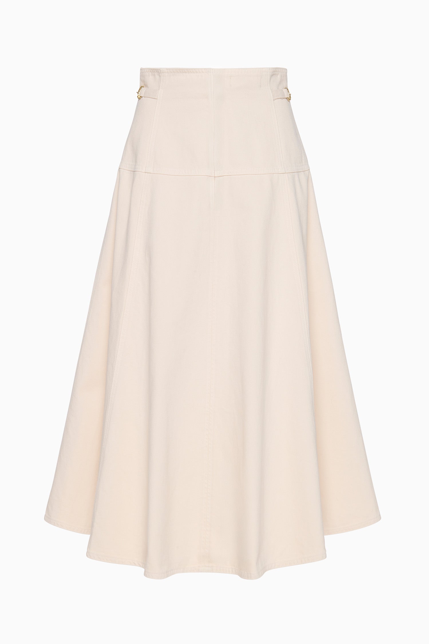 Ulla Johnson Denim Brigette Denim Midi Skirt Cowrie blanc coton