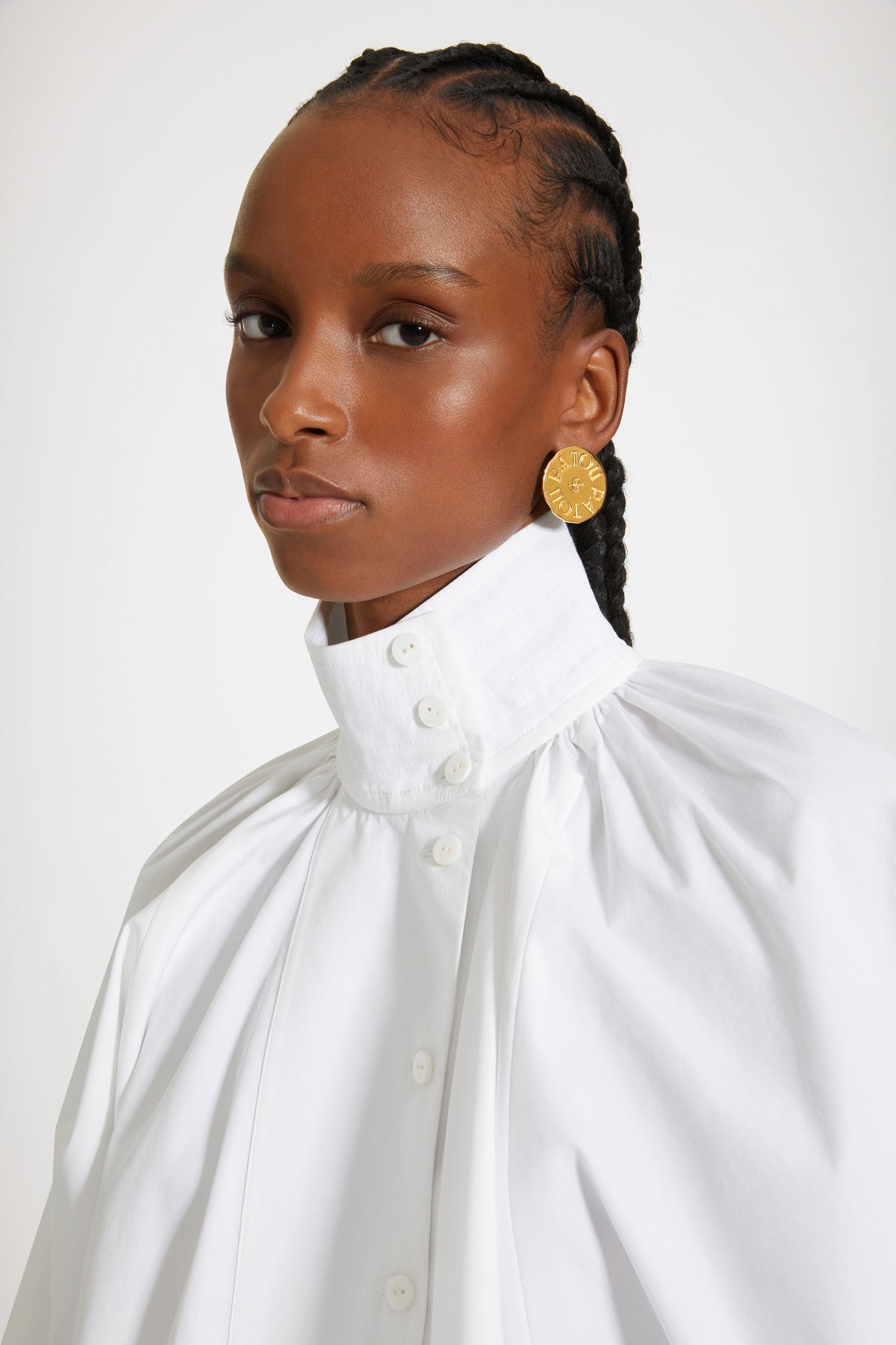 Patou High-neck blouse blouse coton blanc White 38