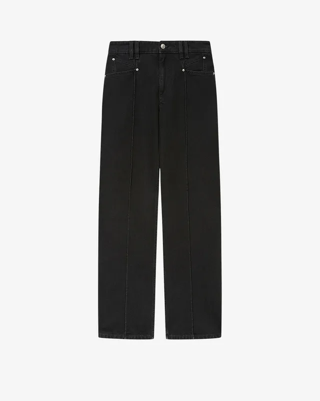 Isabel Marant Drolane jean droit noir délavé