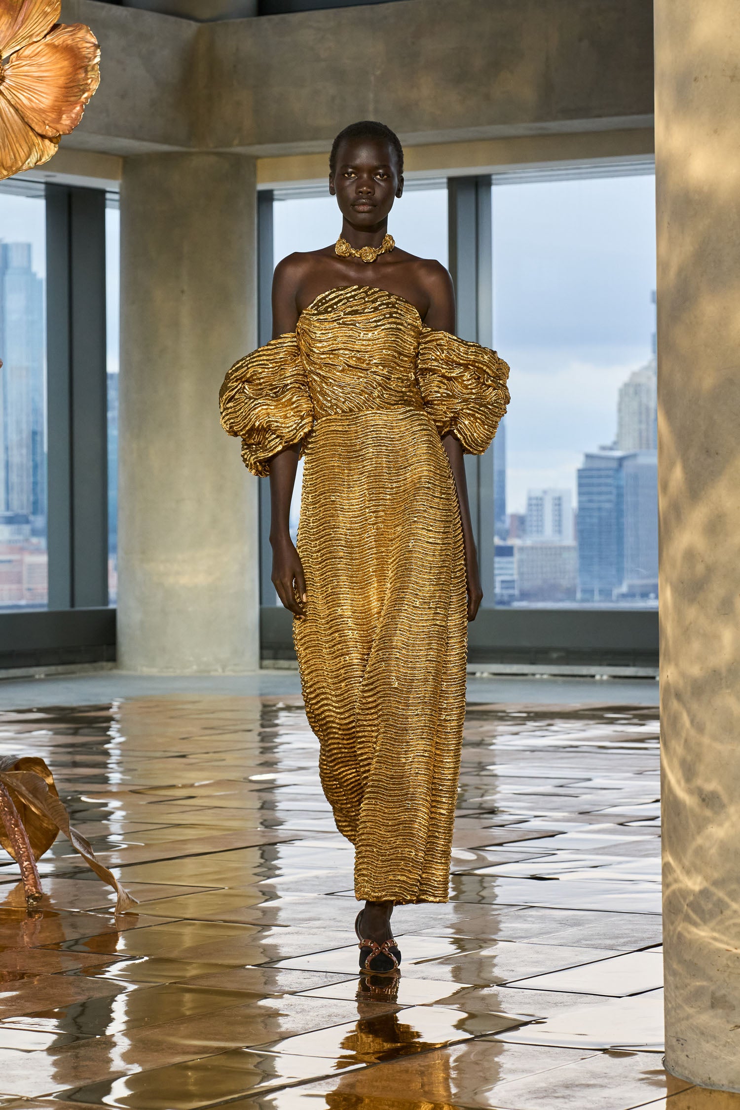 Ulla Johnson Nisha robe longue Oro or métallique bustier