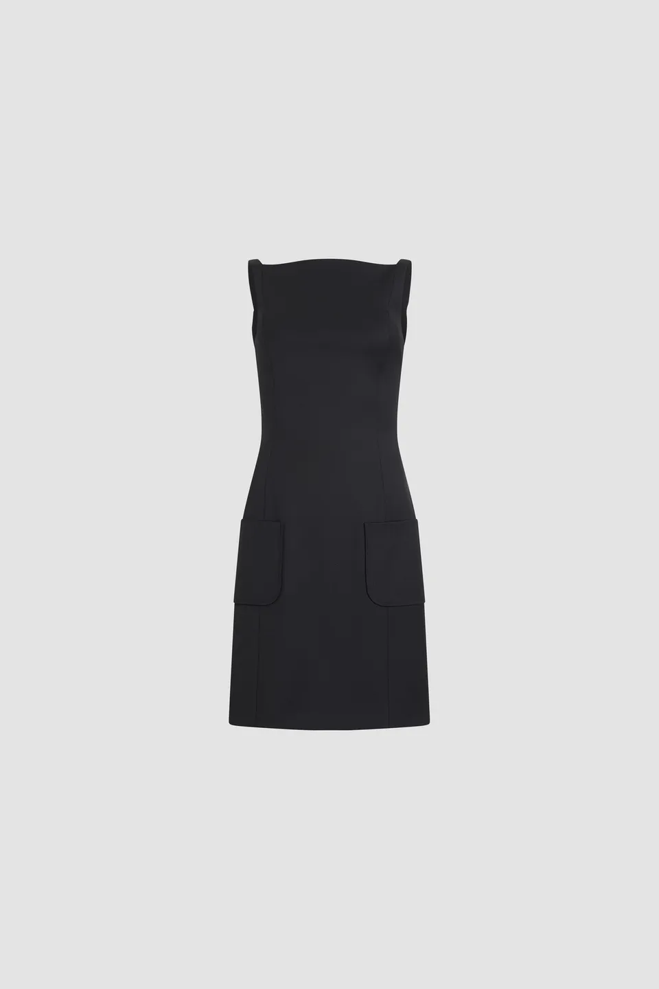 Patou P26DR244 Robe Bustier Fourreau Laine Noire