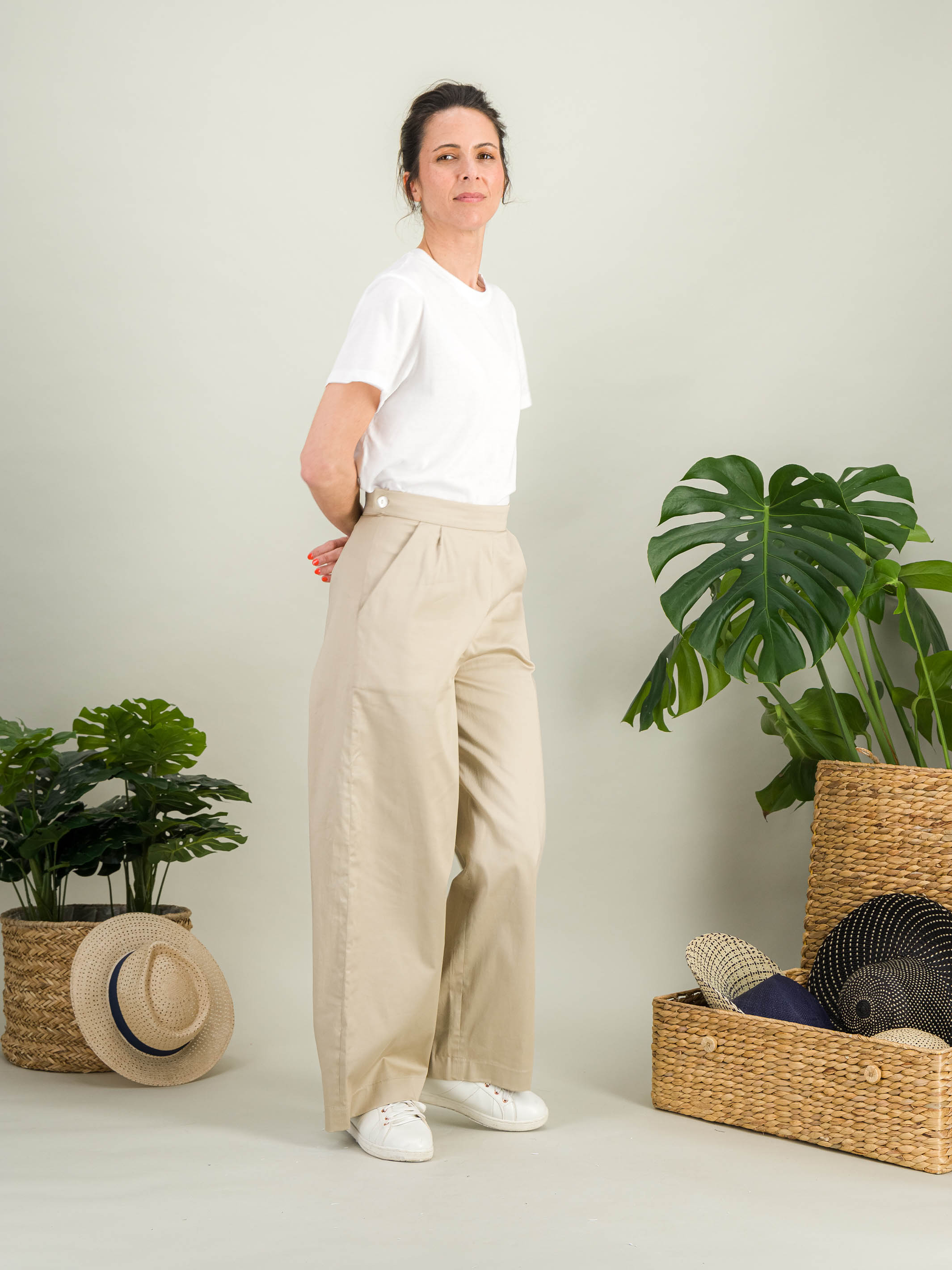 Anahide Saint André MARIUS pantalon large coton beige 38