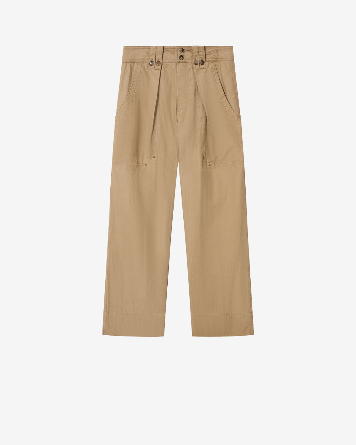 Isabel Marant Amandine pantalon coton clair kaki droit