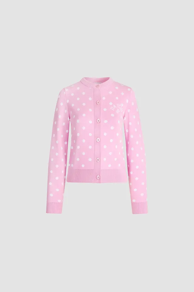 Patou Knitwear P26KN316 cardigan pois rose candy