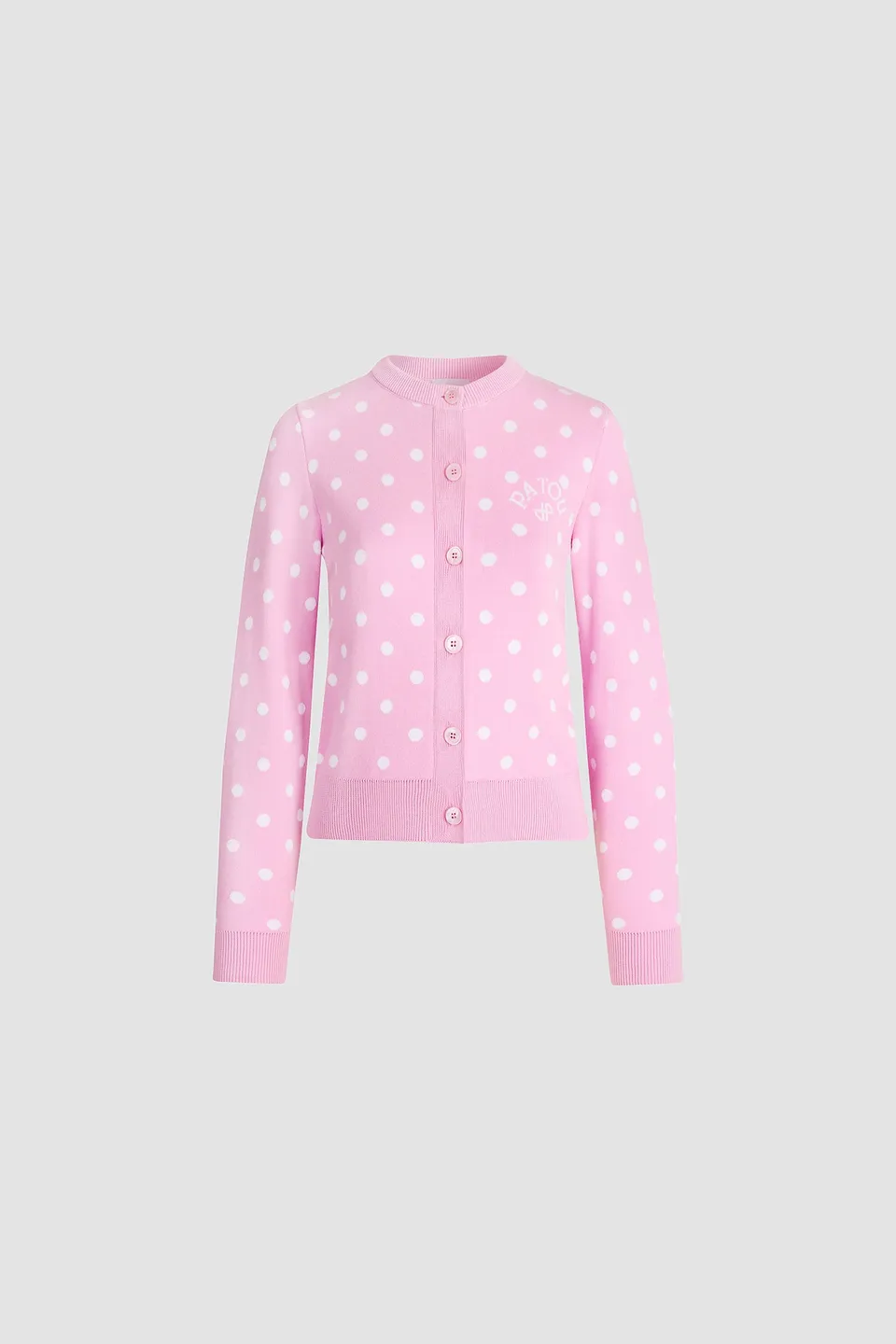 Patou Knitwear P26KN316 cardigan pois rose candy