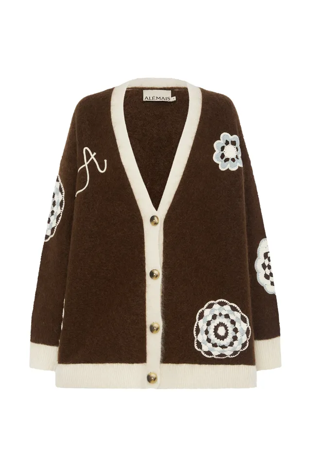 Alemaïs Elma Choc cardigan mohair chocolat