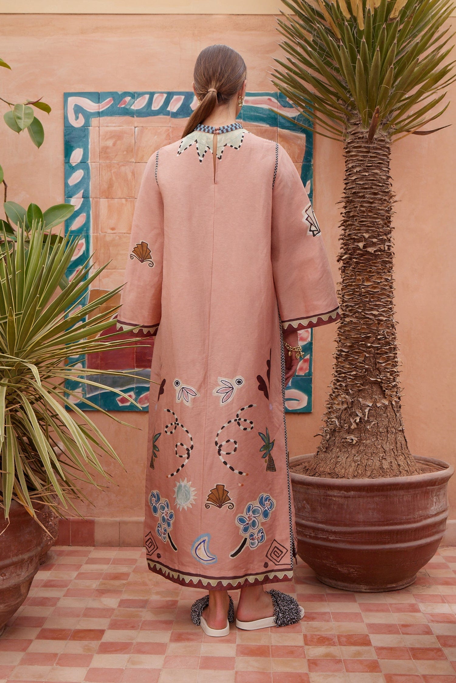 Alemäis Laurence robe midi lin soie imprimée