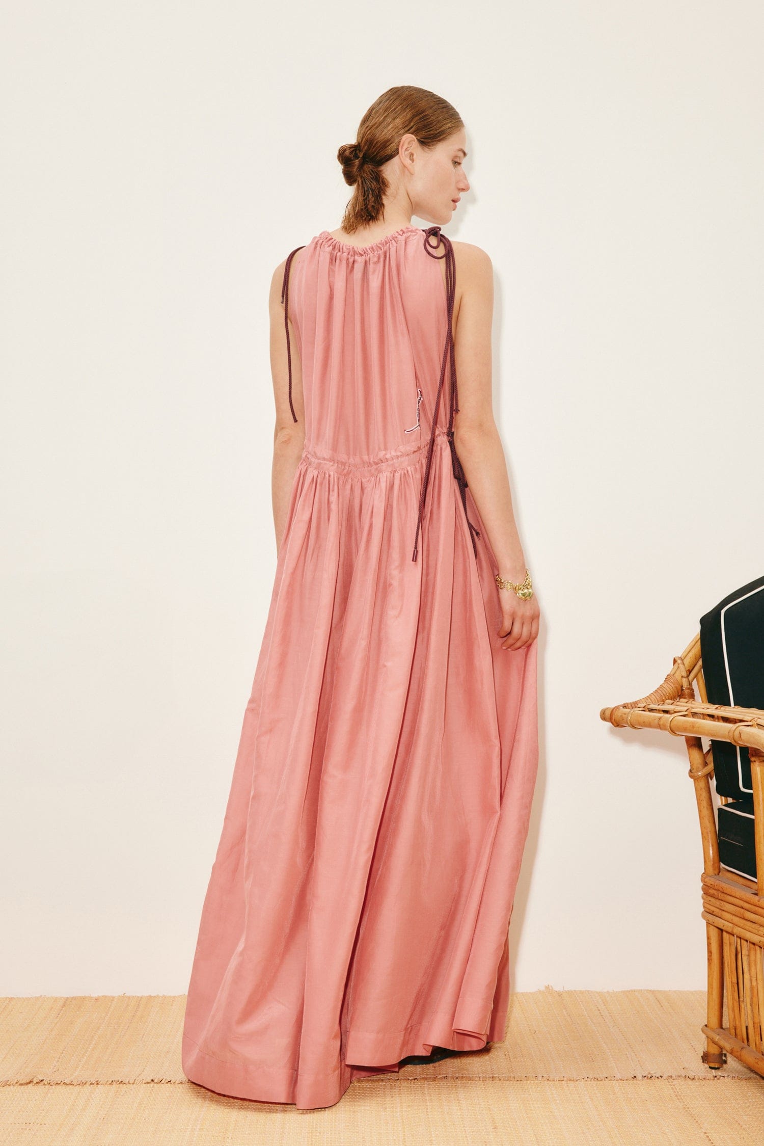 Alemais Zuri robe maxi brodée coton et soie