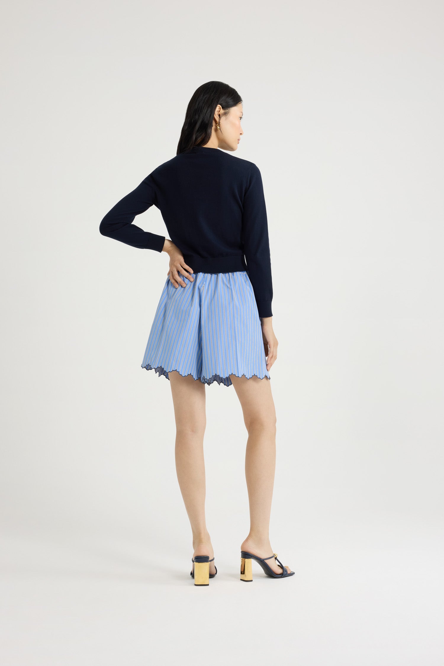 Patou TR046 short coton bio Heritage Blue Stripes rayé