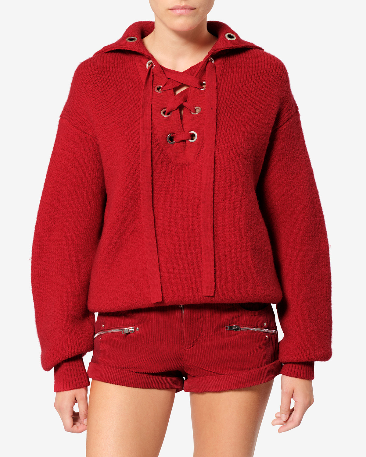 Isabel Marant Ydalia PU1009FA pull laine rouge