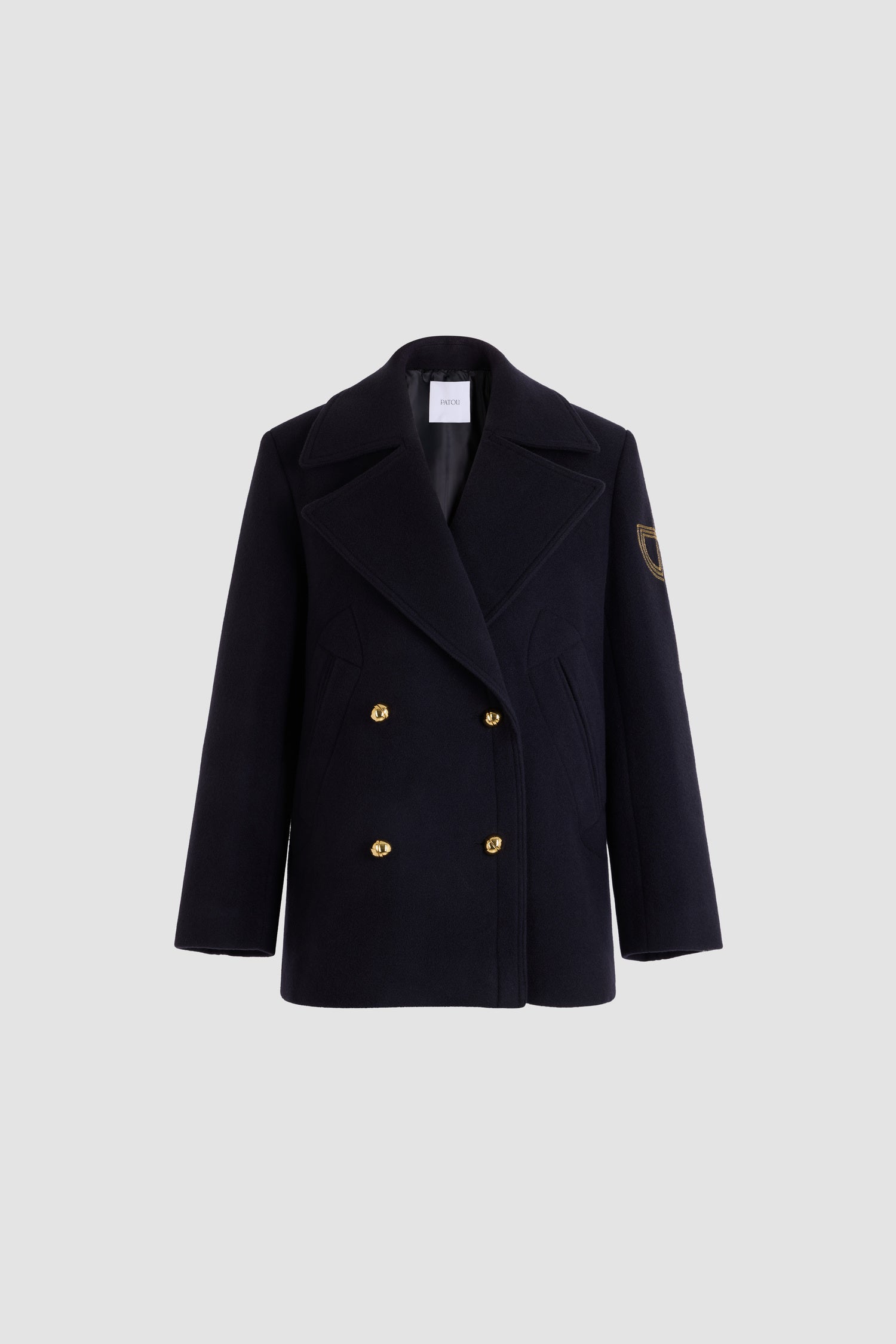 Patou CO0010260692N caban laine bleu nuit croisé