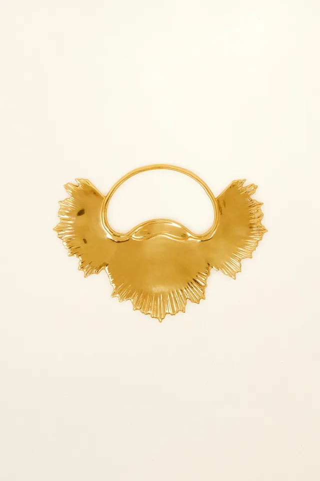 Patou broche soleil JW023 laiton doré asymétrique TU