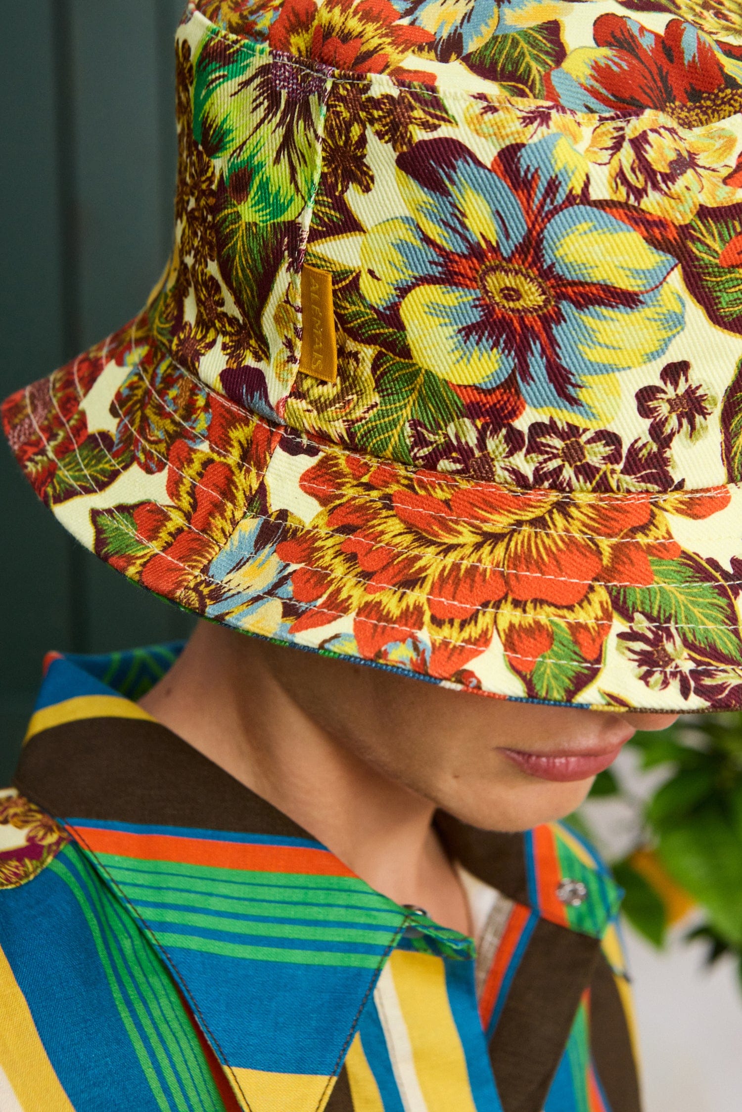 Alemäis Charlie bob réversible coton floral rayé