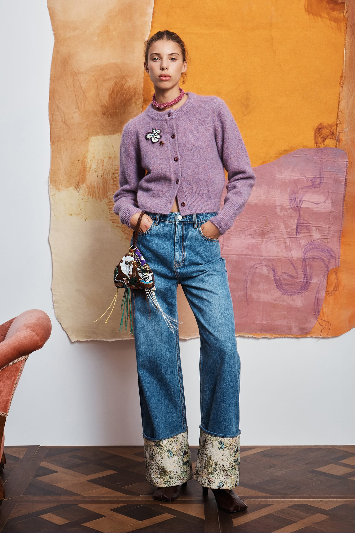 Alemais Reggie cardigan court mohair taille S