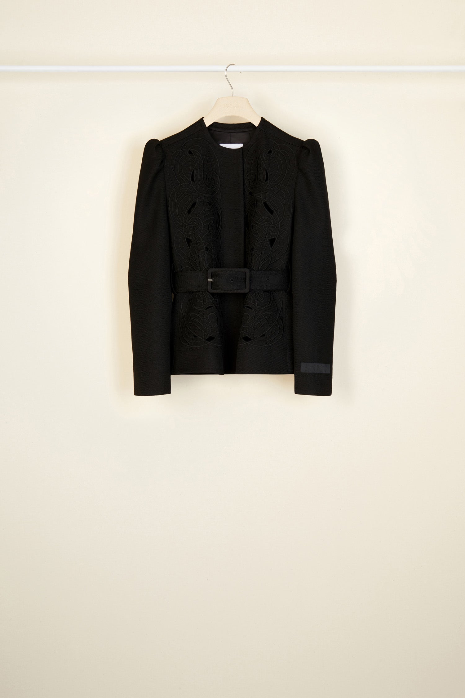 Patou Jackets P21JA013 veste courte noire laine brodée