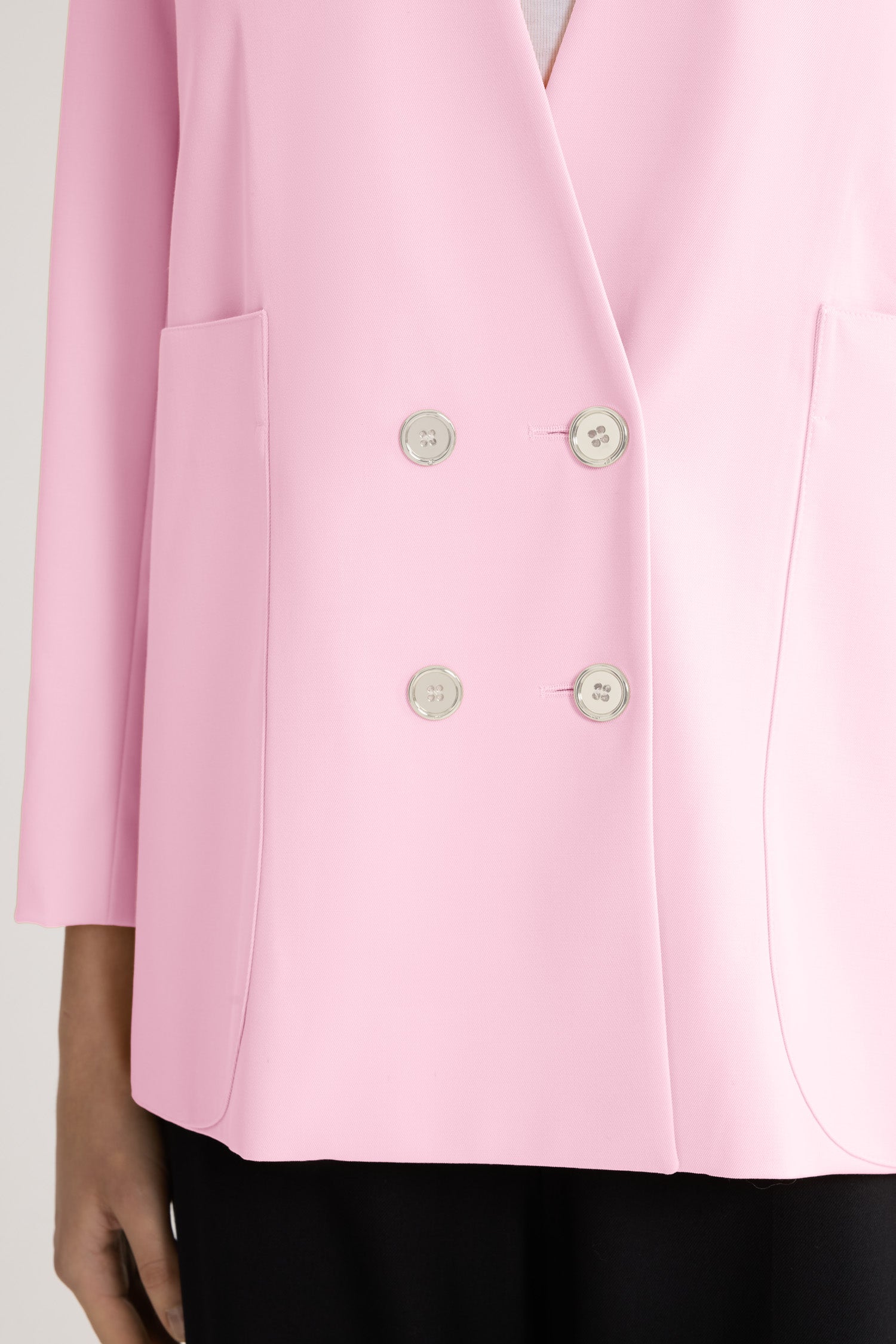 Patou JA0020103459L veste sans col Orchid Ice laine droite