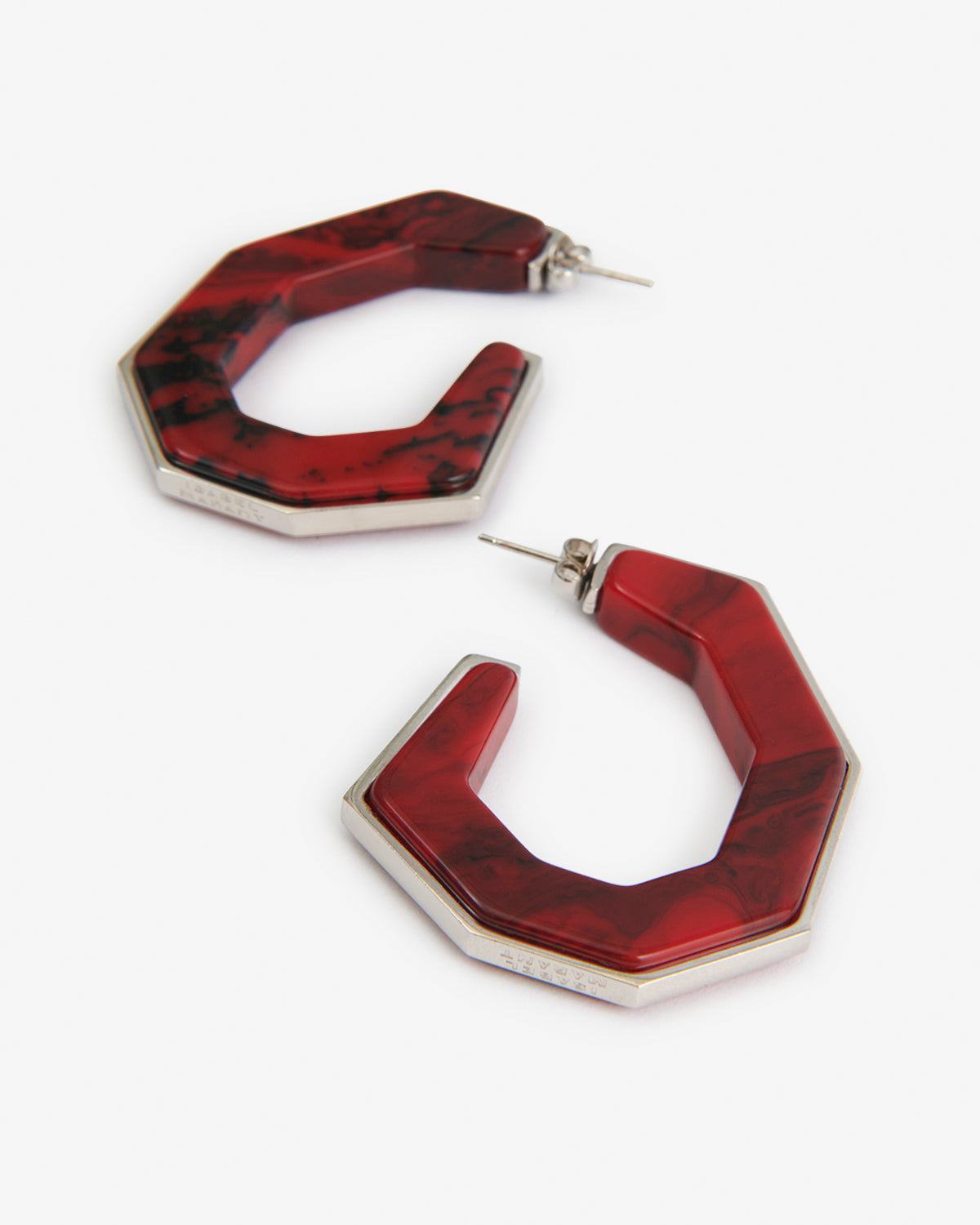 Isabel Marant Bijoux Liu boucles d'oreilles rouge-argenté résine