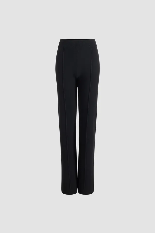 Patou pantalon droit KN299 laine cachemire noir