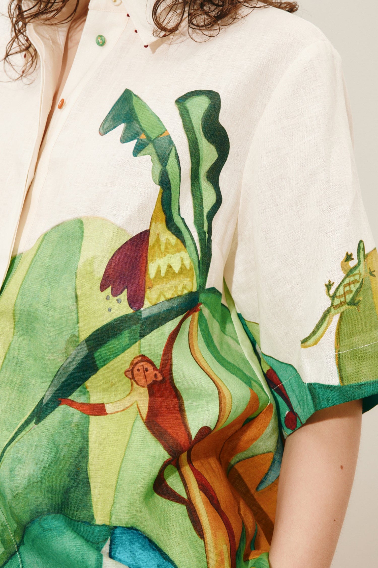 Alemaïs Mokshini chemise lin imprimé jungle