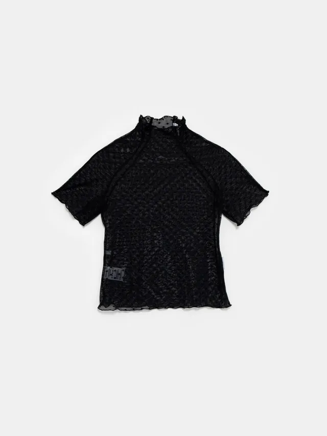 Ester Manas Black Polka Dots Easy Top haut noir à pois