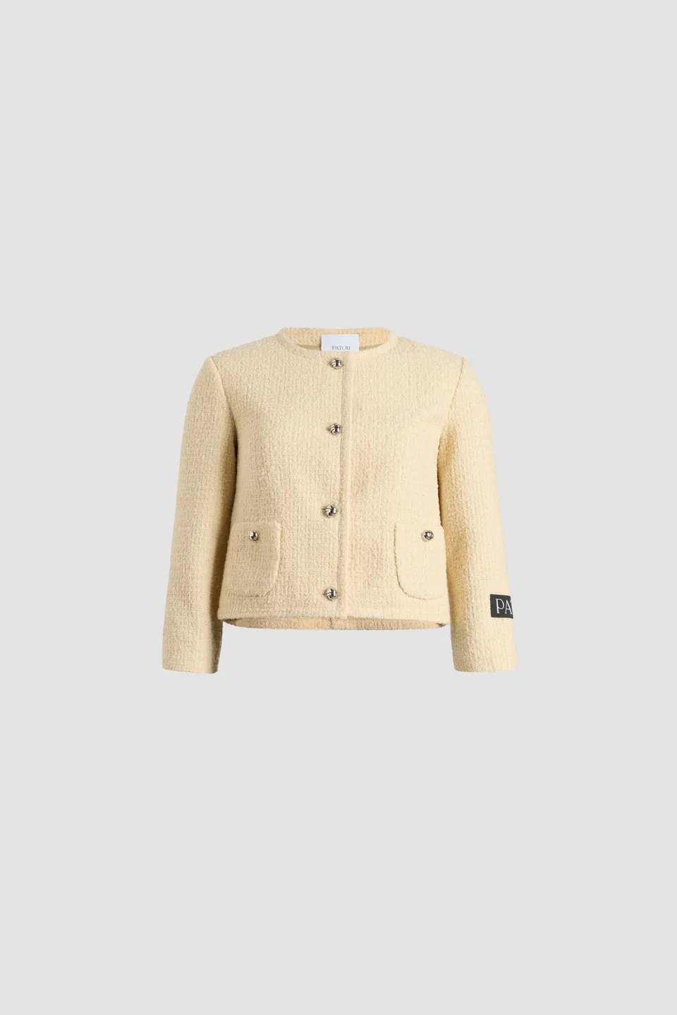 Patou JA062 H25JA0620223097C veste tweed blanc laine