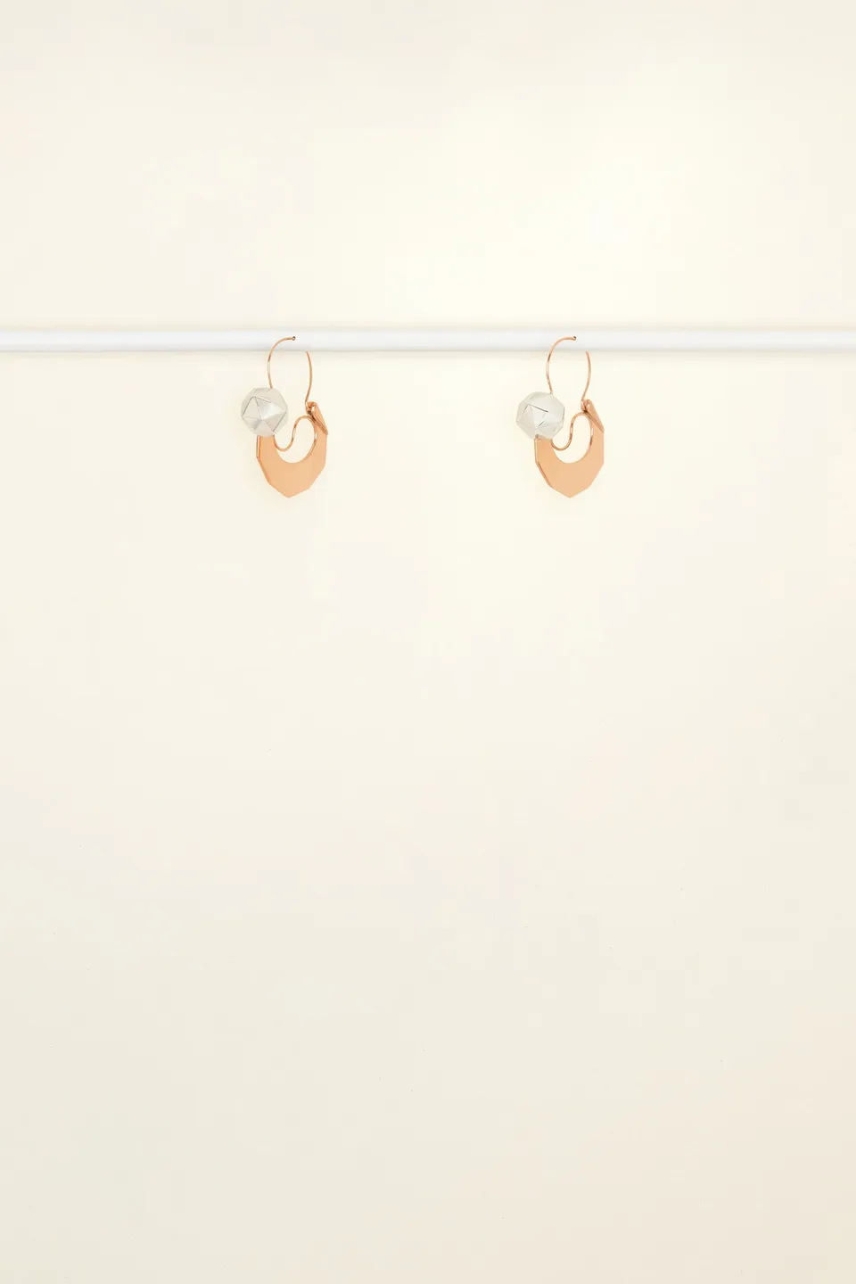 Patou Small Facet P21JW054 créoles cuivre argenté TU