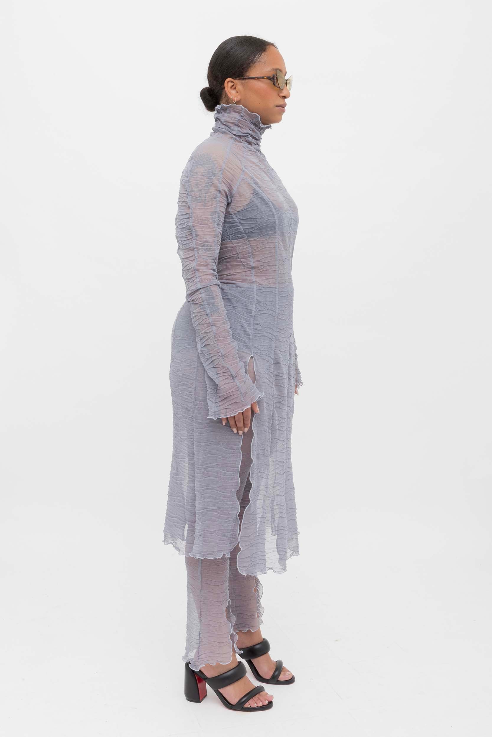 Ester Manas Grey Crumpled Robe longue grise XS/S