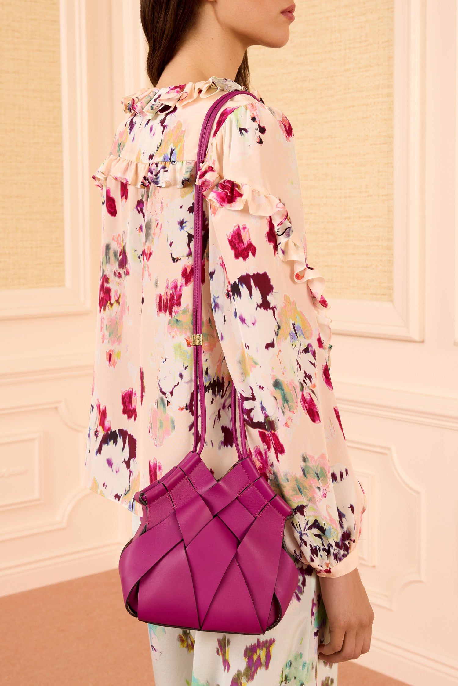 Ulla Johnson Charlotte PF261183 sac bandoulière cuir Orchid