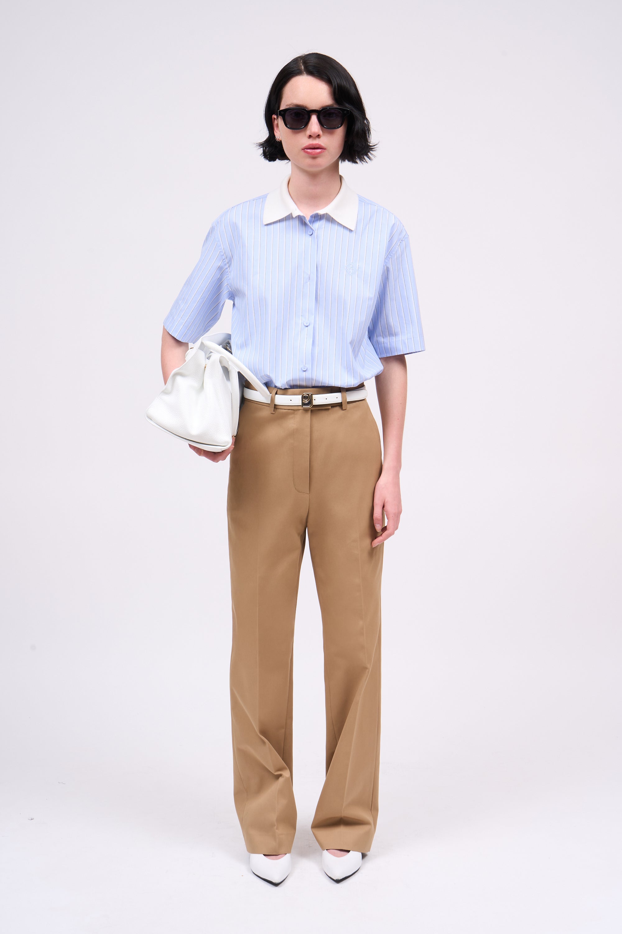 Paul & Joe Constantin pantalon droit coton camel 38