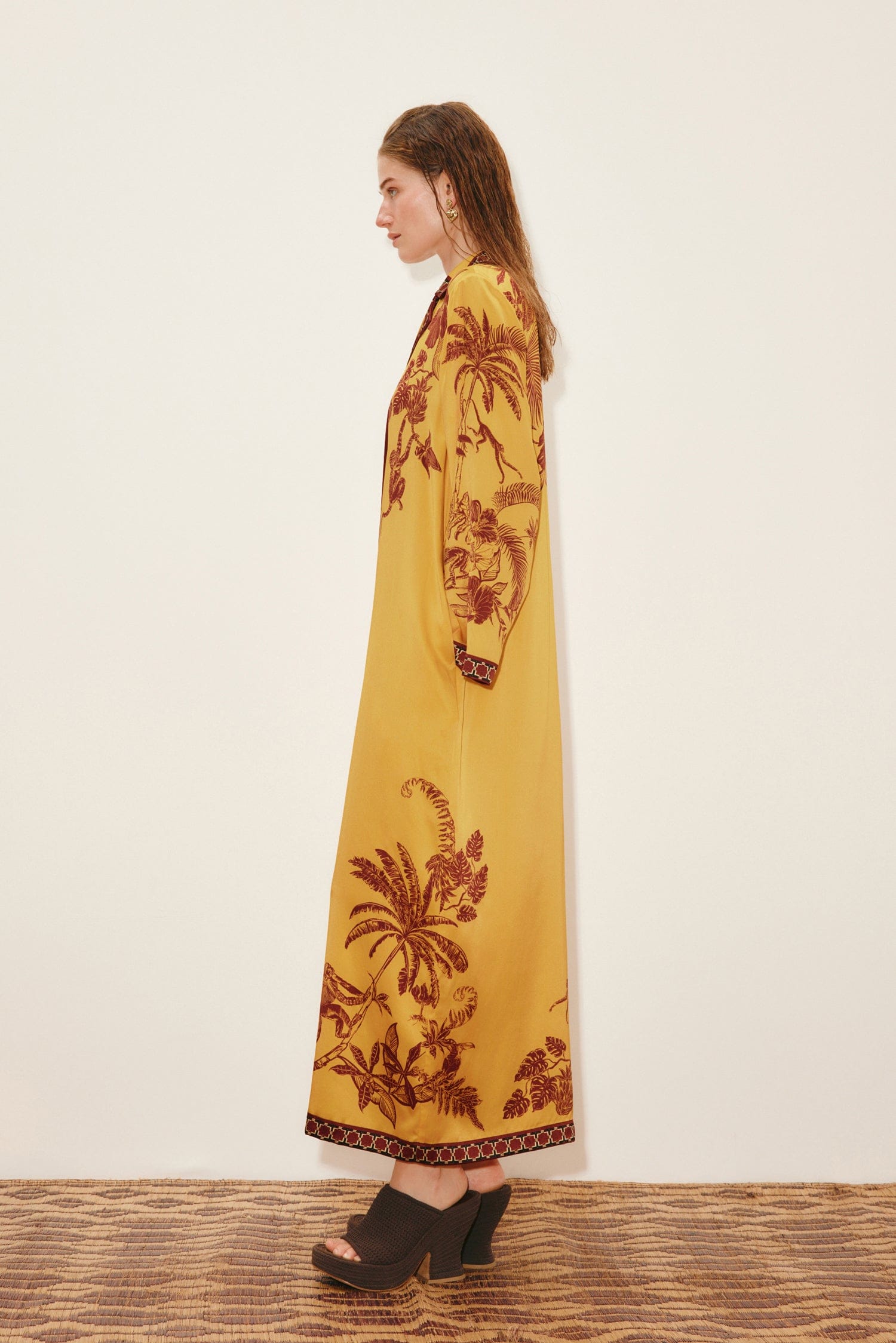 Alemäis Banana Blossom Silk Shirtdress robe soie