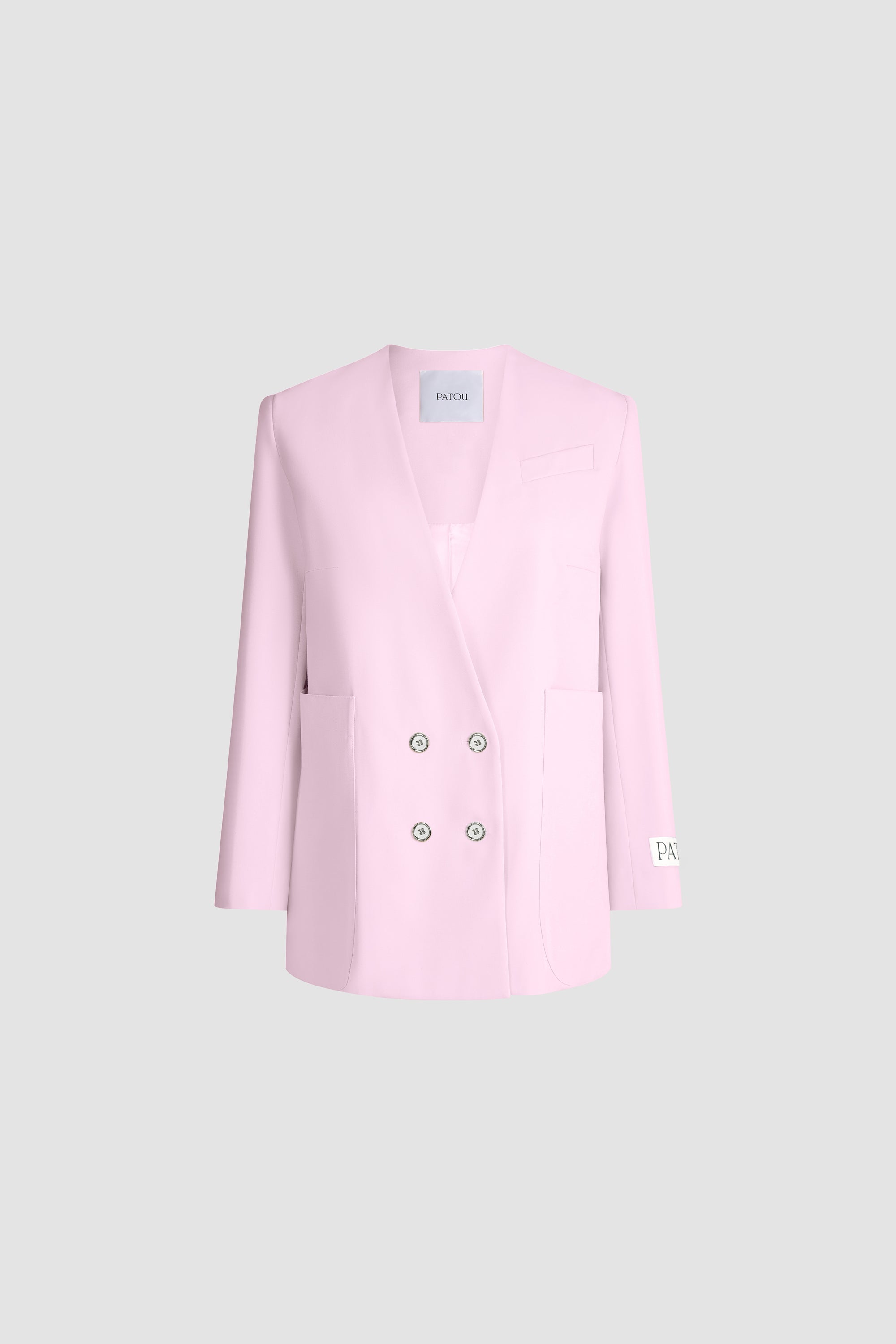 Patou P26JA002 veste croisée rose laine responsable