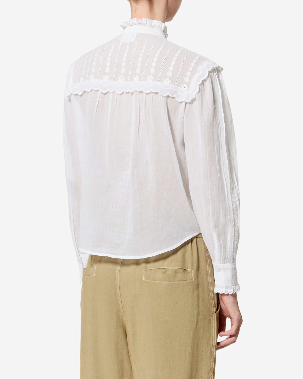 Isabel Marant Lonzie HT0970FA chemisier coton blanc brodé