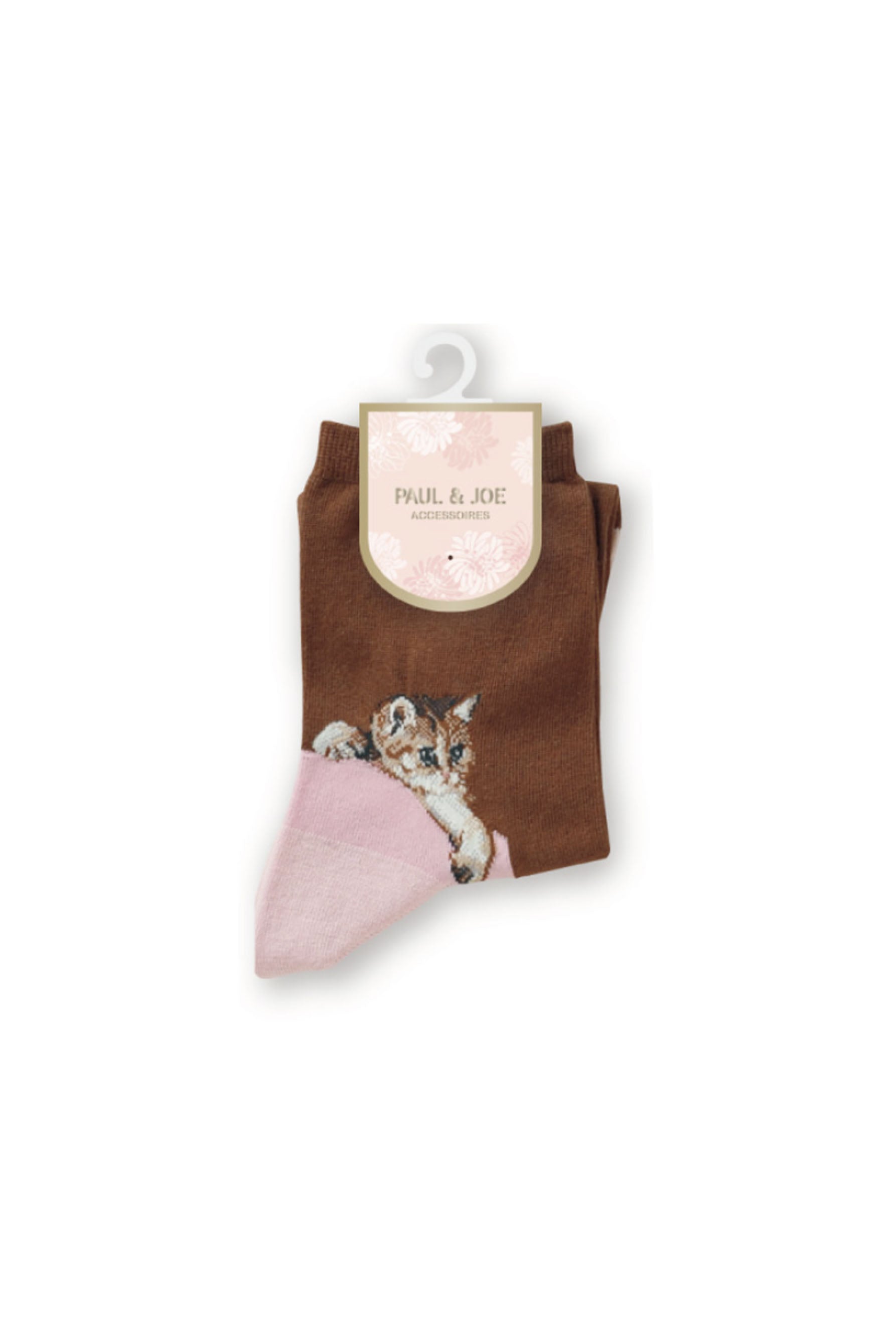 Paul & Joe Nounette chaussettes mi-hautes rose chat 36-39