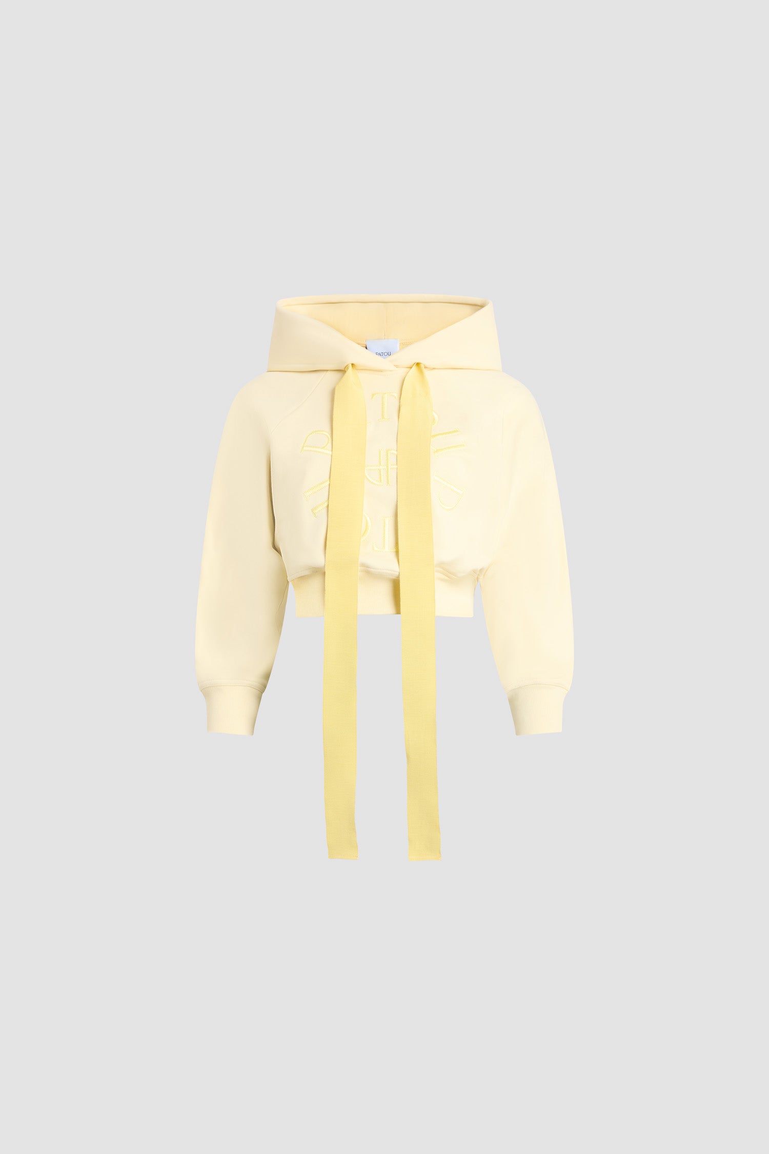 Patou JE069 sweat hoodie coton bio jaune court