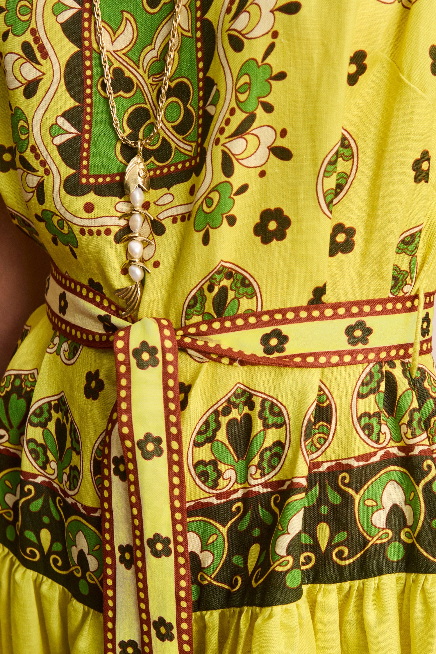 Alemais Bridgette robe midi chanvre ceinture